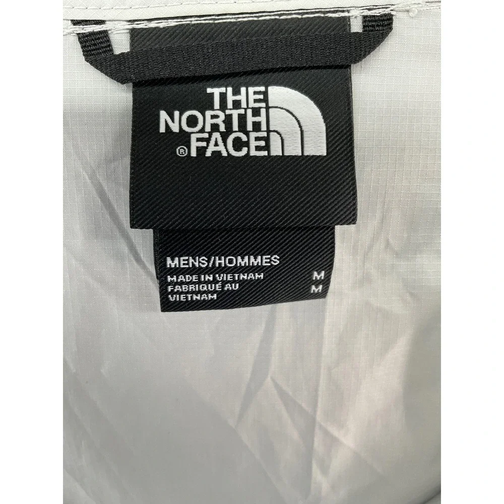 The North Face Windbreaker Jacket Mens M White Grey Good Sleeve Logo Full Zip